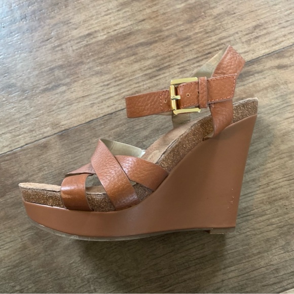 Sam Edelman leather cross top wedge sandals - Picture 10 of 12